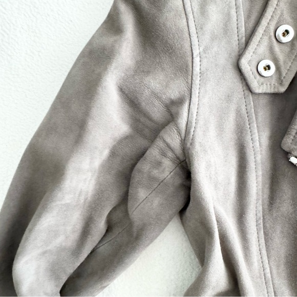 Club Monaco Collection Grey Suede Moto Jacket S - Picture 8 of 16